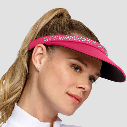 Samantha Women's Visor with Rhinestones - Tails Active Wear Visor Cap Tails Active Wear