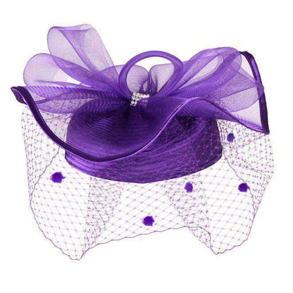 Satin Braid Pillbox Hat with Netting Veil - Something Special Dress Hat Something Special LA