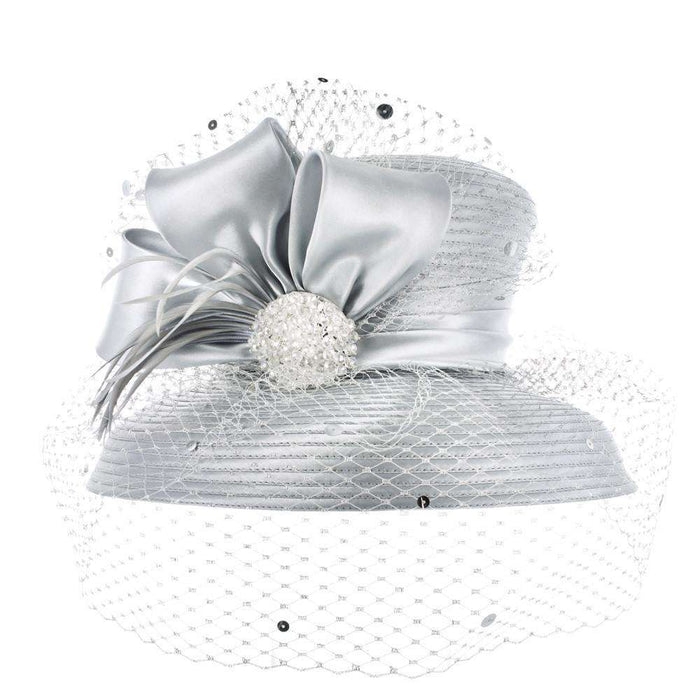 Satin Braid Tiffany Brim Dress Hat Dress Hat Something Special LA WWhtb1286SV Silver