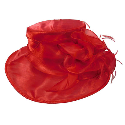 Satin Organza Hat with Lily Flower Dress Hat Something Special LA