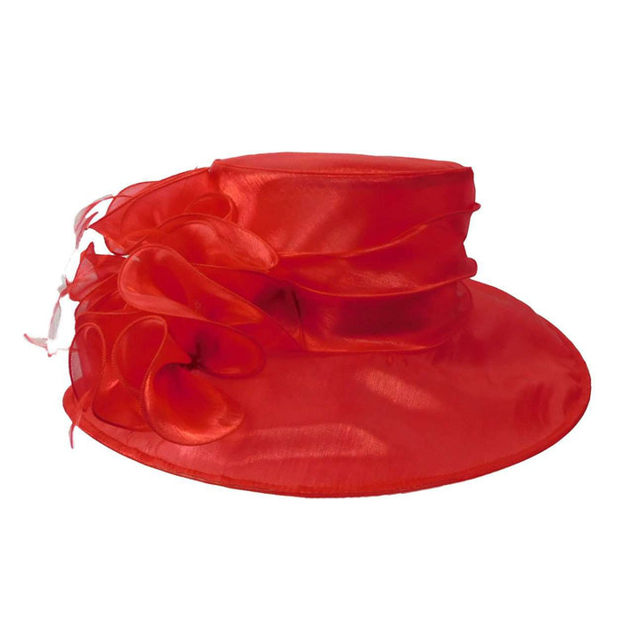 Satin Organza Hat with Lily Flower Dress Hat Something Special LA