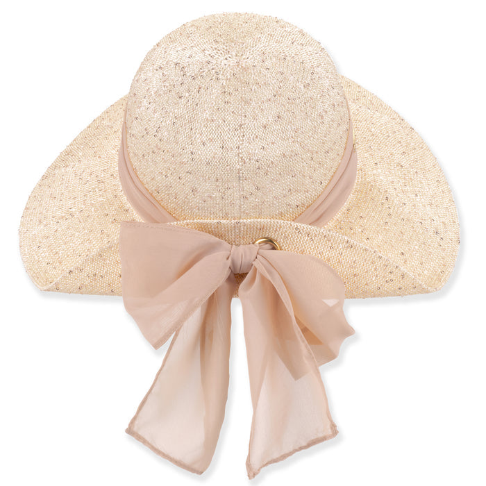 Sequin Knit Pinned Up Back Facesaver Hat - Sun 'N' Sand Hats Facesaver Hat Sun N Sand Hats
