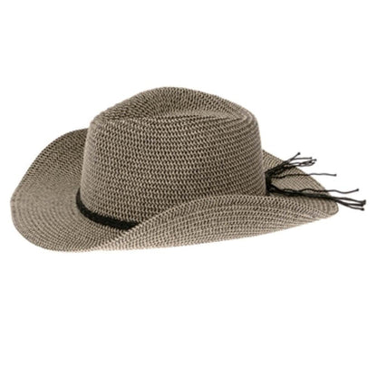 Shapeable Brim Straw Cowboy Hat - Boardwalk Style Cowboy Hat Boardwalk Style Hats DA1954-BLK Black/Natural OS (57 cm)