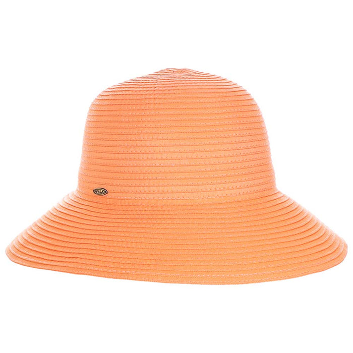 Shapeable Deluxe Ribbon Sun Hat - Scala Hats Wide Brim Hat Scala Hats LC848-CORAL Coral