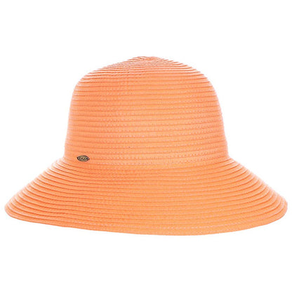Shapeable Deluxe Ribbon Sun Hat - Scala Hats Wide Brim Hat Scala Hats LC848-CORAL Coral