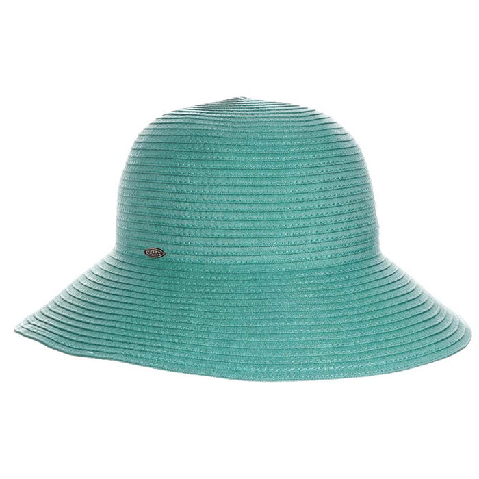 Shapeable Deluxe Ribbon Sun Hat - Scala Hats Wide Brim Hat Scala Hats LC848-TURQ Turquoise