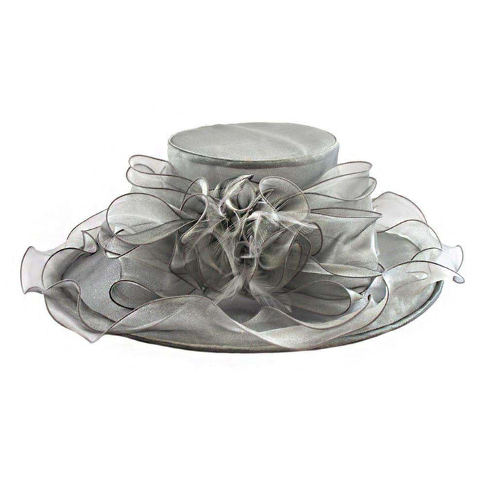 Sheer Satin Organza Hat with Ruffled Edge Dress Hat Something Special LA