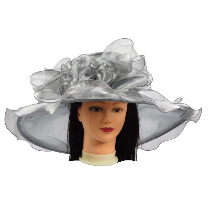 Sheer Satin Organza Hat with Ruffled Edge Dress Hat Something Special LA