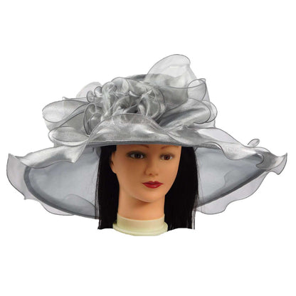 Sheer Satin Organza Hat with Ruffled Edge Dress Hat Something Special LA