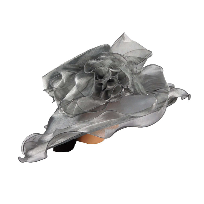 Sheer Satin Organza Hat with Ruffled Edge Dress Hat Something Special LA