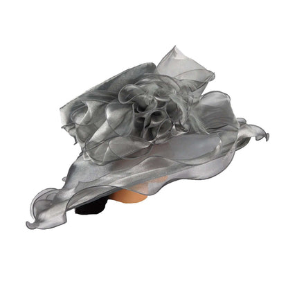 Sheer Satin Organza Hat with Ruffled Edge Dress Hat Something Special LA
