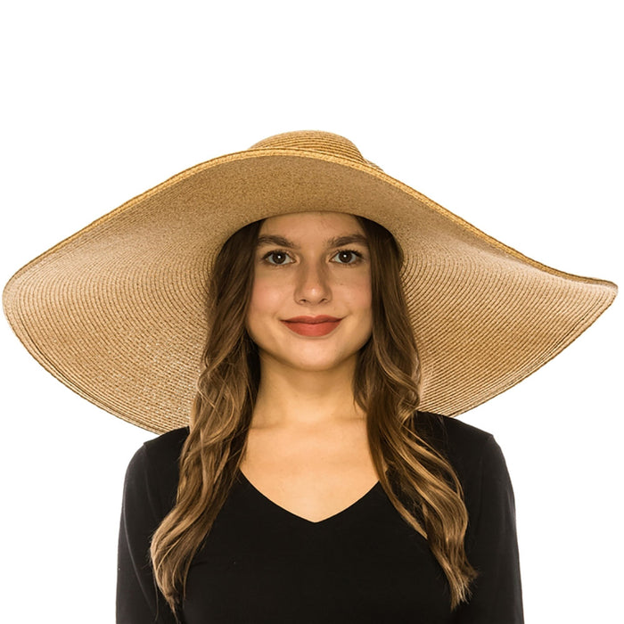 Simple and Glamorous Super Wide Brim Sun Hat - Boardwalk Style Wide Brim Sun Hat Boardwalk Style Hats