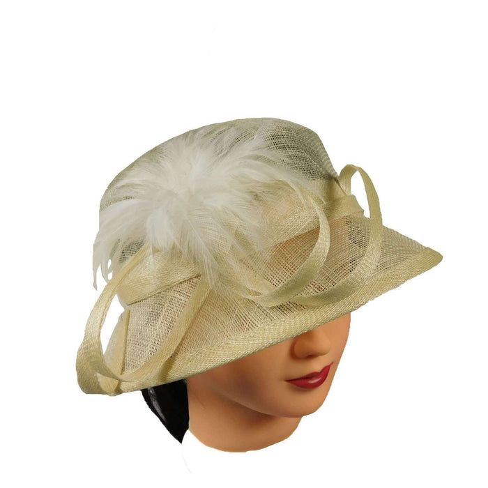 Sinamay Cloche Dress Hat with Feather Dress Hat Something Special LA