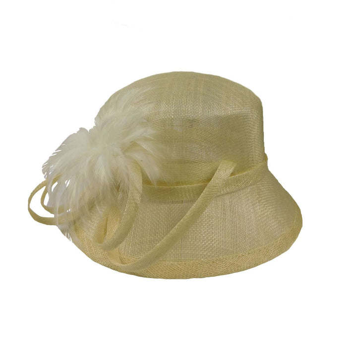 Sinamay Cloche Dress Hat with Feather Dress Hat Something Special LA