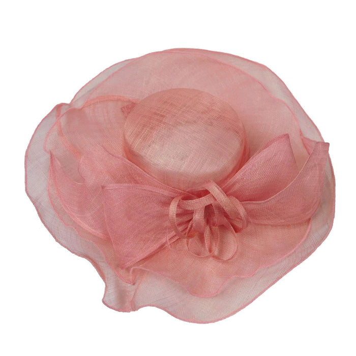 Sinamay Derby Hat with Bow Dress Hat Something Special LA WSSY764PK Pink