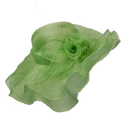 Sinamay Derby Hat with Four Roses Dress Hat Something Special LA WSSY765LM Lime
