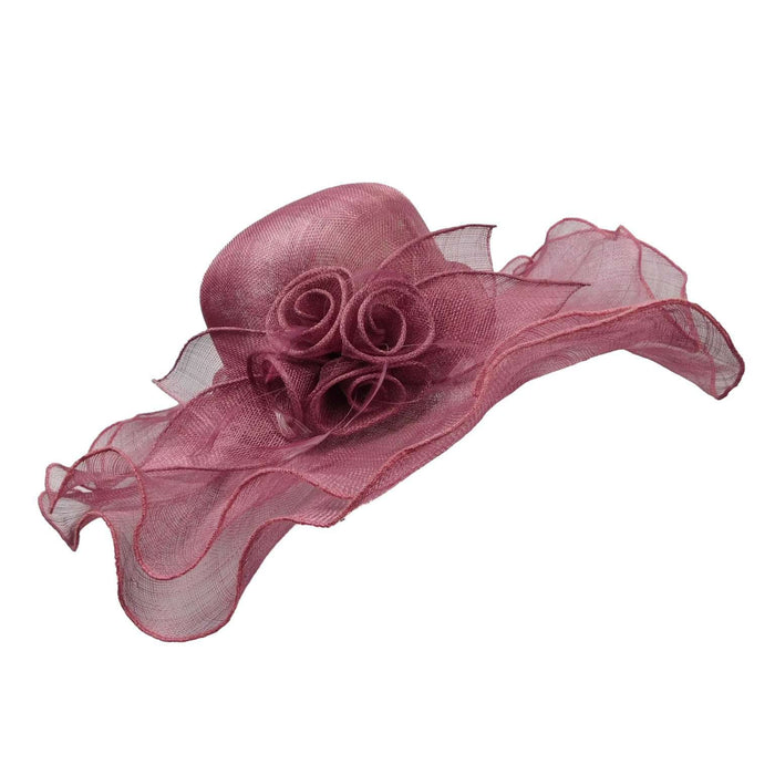 Sinamay Derby Hat with Four Roses Dress Hat Something Special LA hts1227wh White