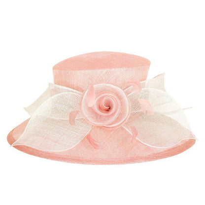Sinamay Dress Hat with Rose and Bow Dress Hat Something Special LA