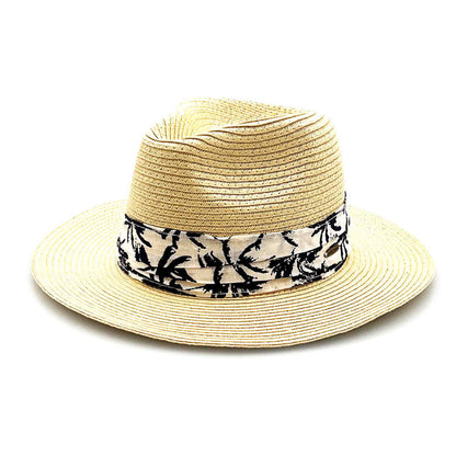 Small Size Fedora Hat with Palm Print Cotton Band - Sunny Dayz™ Safari Hat Sun N Sand Hats