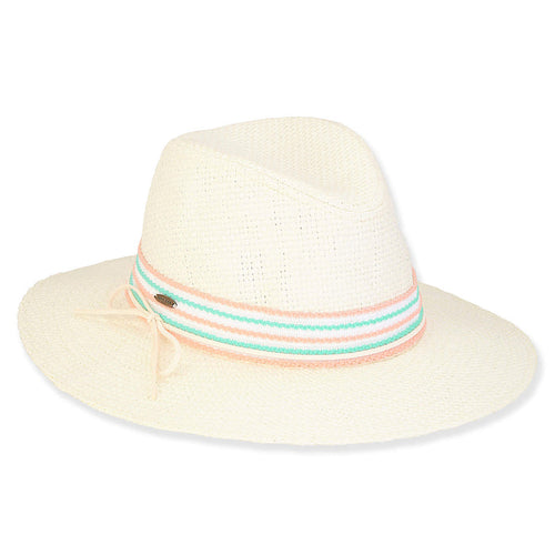 Small Size Woven Straw Safari Hat for Women - Sunny Dayz™ Safari Hat Sun N Sand Hats HK483 Ivory Small (54 cm)