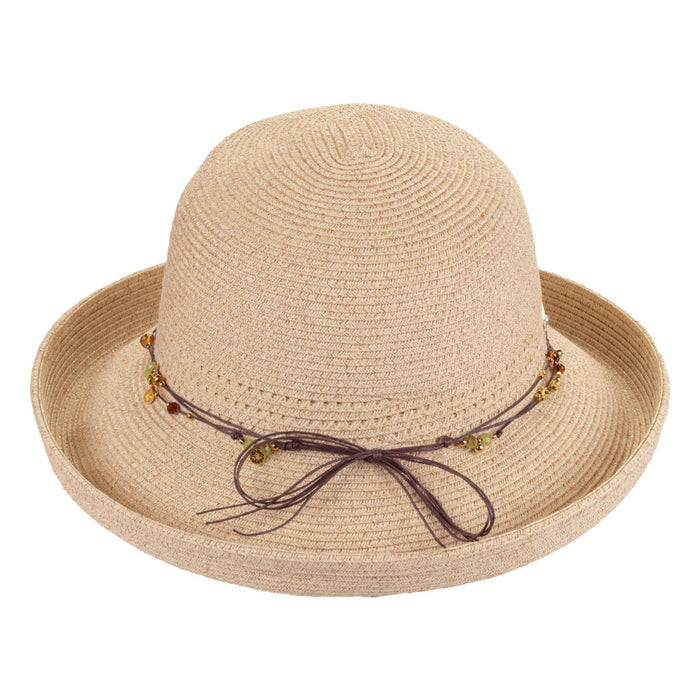 Small Up Turned Brim Sun Hats with Beaded Band - Sun 'N' Sand Hats Kettle Brim Hat Sun N Sand Hats