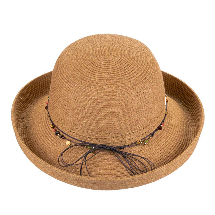 Small Up Turned Brim Sun Hats with Beaded Band - Sun 'N' Sand Hats Kettle Brim Hat Sun N Sand Hats