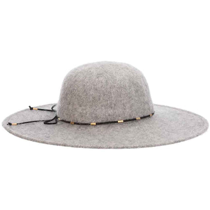 Soft Boiled Wool Floppy Hat with Beaded Tie - Scala Hats Wide Brim Hat Scala Hats