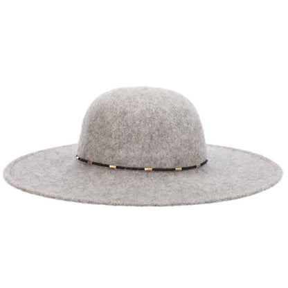 Soft Boiled Wool Floppy Hat with Beaded Tie - Scala Hats Wide Brim Hat Scala Hats