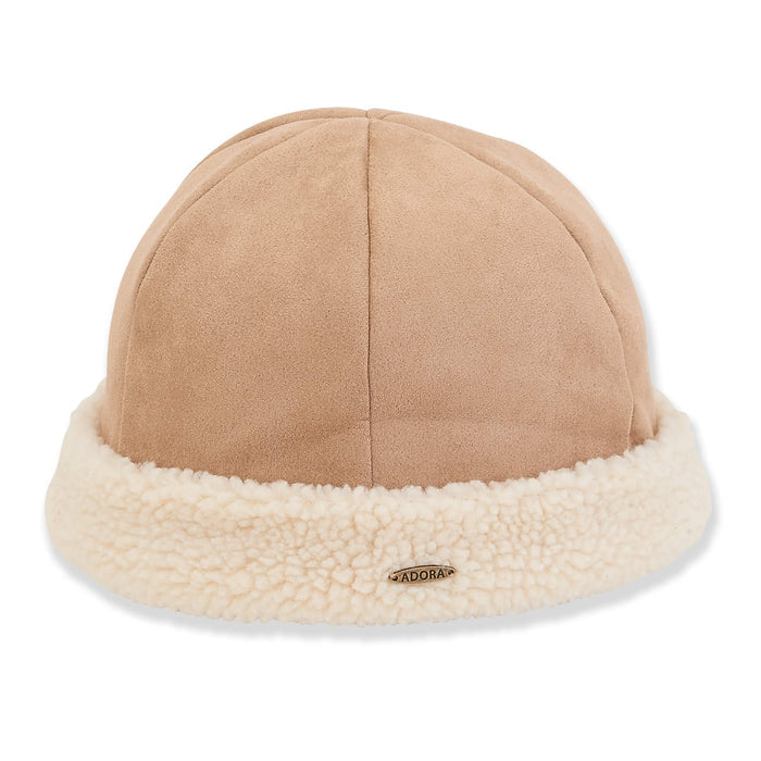 Soft Turban Beanie with Sherpa Lining - Adora Hat® Beanie Adora Hats AD1373B Beige OS (57 cm)
