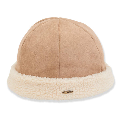 Soft Turban Beanie with Sherpa Lining - Adora Hat® Beanie Adora Hats AD1373B Beige OS (57 cm)