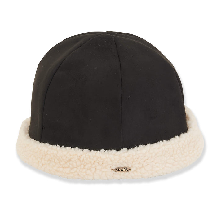 Soft Turban Beanie with Sherpa Lining - Adora Hat® Beanie Adora Hats AD1373A Black OS (57 cm)