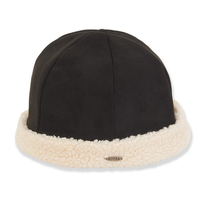 Soft Turban Beanie with Sherpa Lining - Adora Hat® Beanie Adora Hats AD1373A Black OS (57 cm)