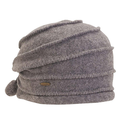 Soft Wool Pleated Beanie with Pom Pom Accent - Adora Hat® Beanie Adora Hats AD1340A Grey OS (58 cm)