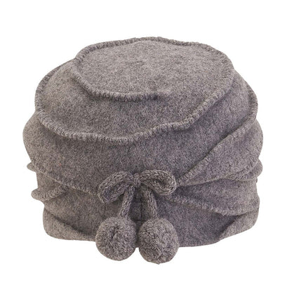 Soft Wool Pleated Beanie with Pom Pom Accent - Adora Hat® Beanie Adora Hats