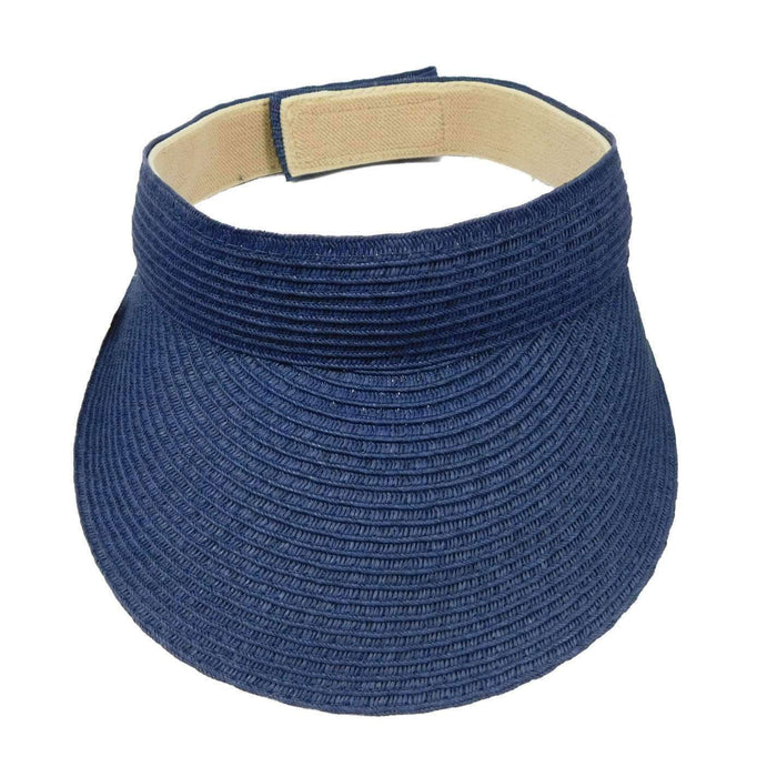 Solid Color Straw Sun Visor - Jeanne Simmons Accessories Visor Cap Jeanne Simmons Accessories