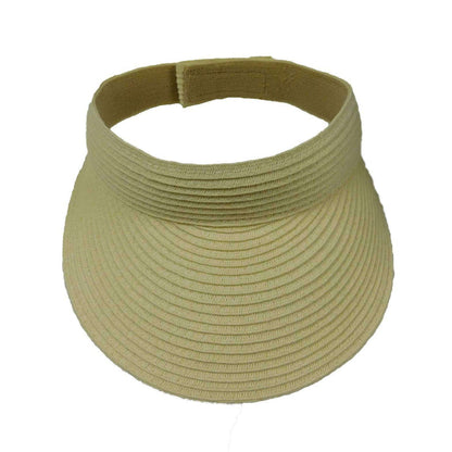 Solid Color Straw Sun Visor - Jeanne Simmons Accessories Visor Cap Jeanne Simmons Accessories js6300TN Tan
