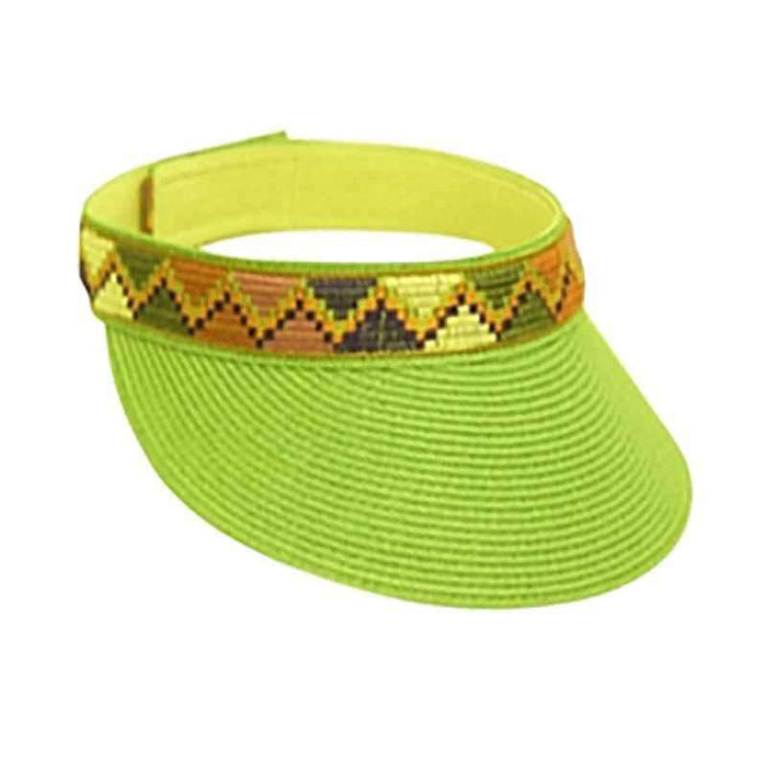 Southwestern Pattern Band Sun Visor Visor Cap Boardwalk Style Hats da645lm Lime