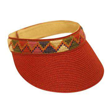Southwestern Pattern Band Sun Visor Visor Cap Boardwalk Style Hats da645rd Red