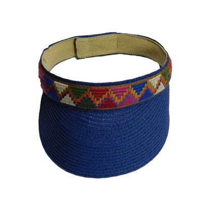 Southwestern Pattern Band Sun Visor Visor Cap Boardwalk Style Hats da645bl Blue