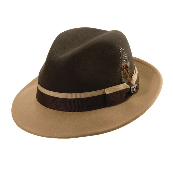 Stacy Adams Two Tone Fedora Hat Fedora Hat Stacy Adams Hats MWWF986BNM Brown M
