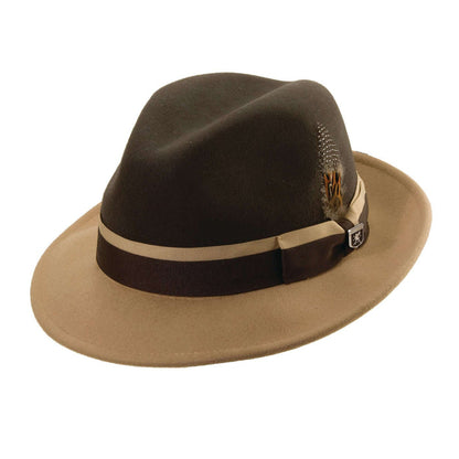 Stacy Adams Two Tone Fedora Hat Fedora Hat Stacy Adams Hats MWWF986BNM Brown M