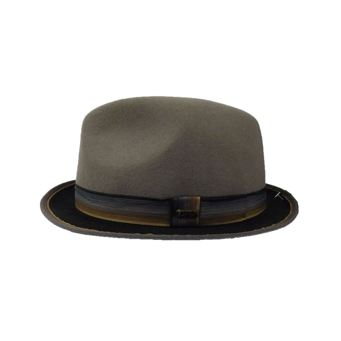 Stingy Brim Two Tone Trilby Hat - Scala Hats for Men Fedora Hat Scala Hats MWWF933GYM Grey M