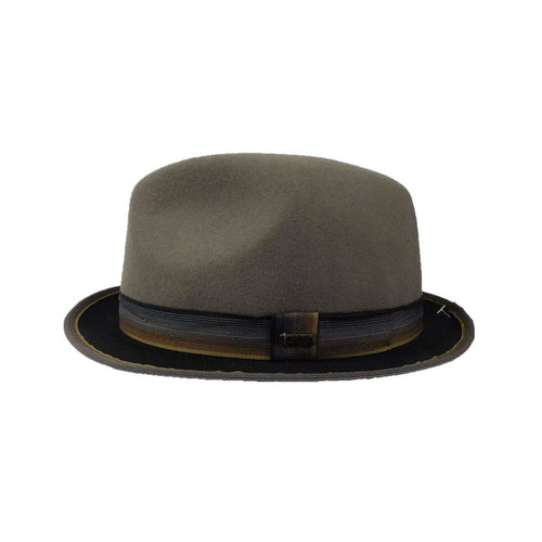 Stingy Brim Two Tone Trilby Hat - Scala Hats for Men Fedora Hat Scala Hats MWWF933GYM Grey M