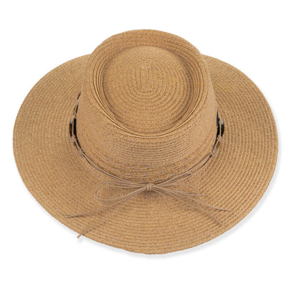 Straw Gaucho Hat with Macrame Band - Sun 'N' Sand Hat Bolero Hat Sun N Sand Hats