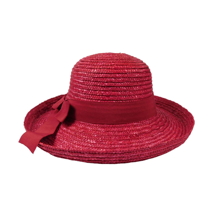 Straw Kettle Brim Hat Kettle Brim Hat California Hat Company WSSW590FC Fuchsia