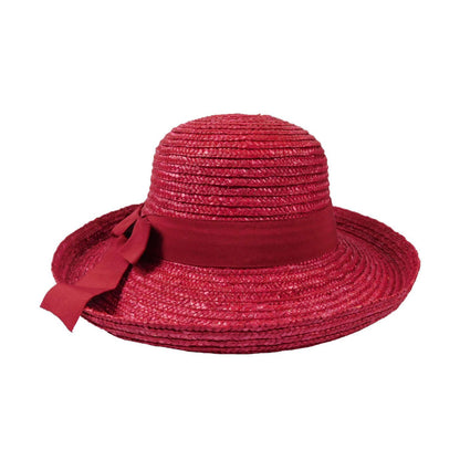 Straw Kettle Brim Hat Kettle Brim Hat California Hat Company WSSW590FC Fuchsia