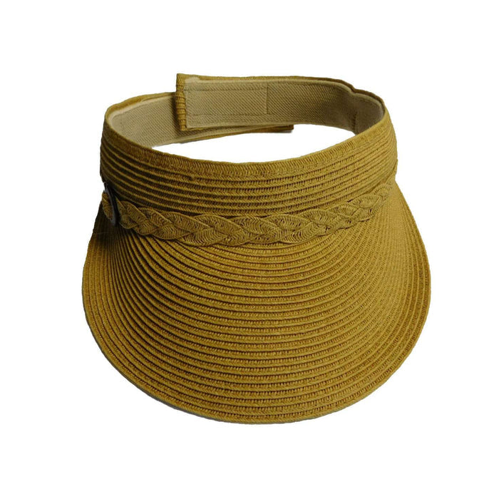 Straw Visor with Buckle Accent Visor Cap Boardwalk Style Hats