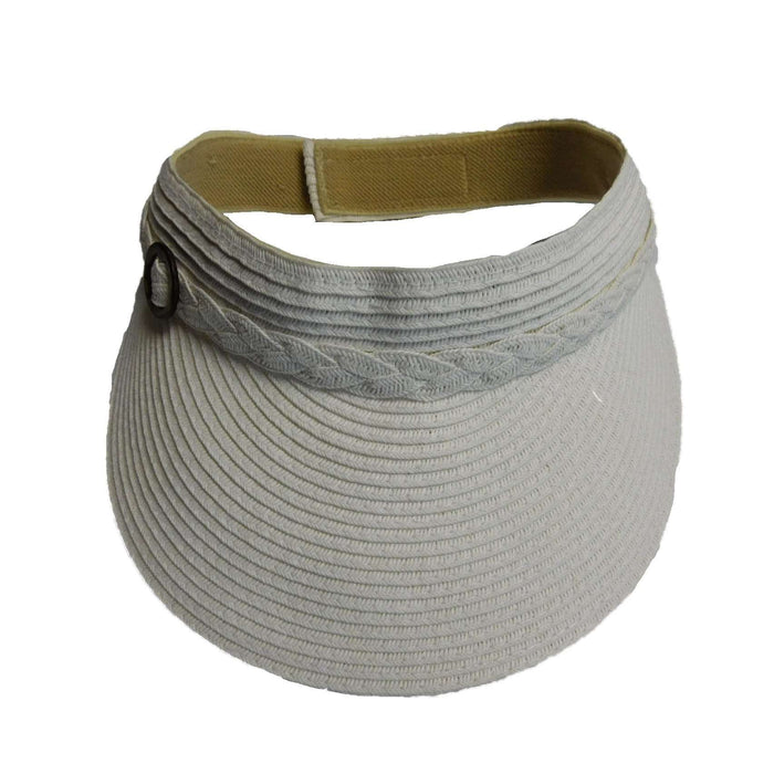 Straw Visor with Buckle Accent Visor Cap Boardwalk Style Hats