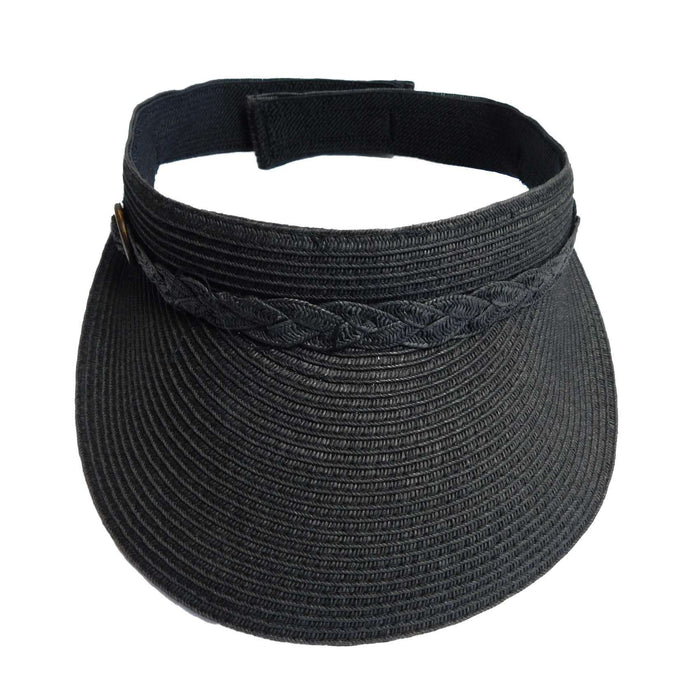 Straw Visor with Buckle Accent Visor Cap Boardwalk Style Hats