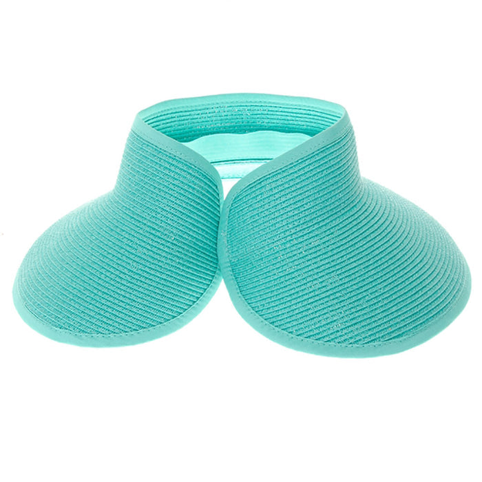 Straw Wrap Around Sun Visor Hat in Bright Colors - Boardwalk Style Visor Cap Boardwalk Style Hats